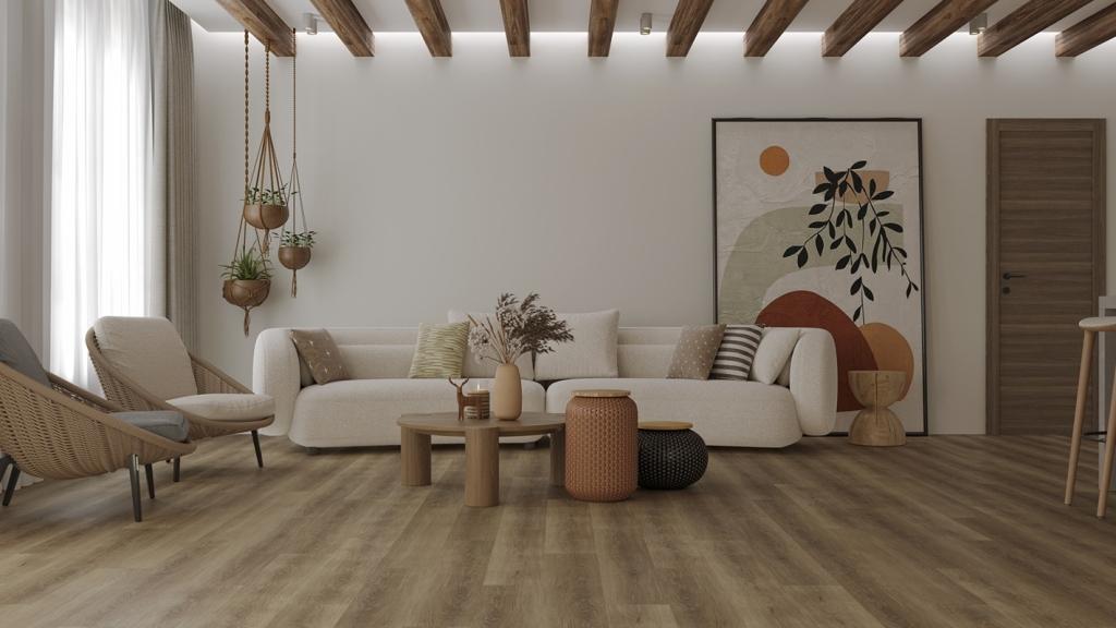 Кварцвиниловая плитка Alpine Floor клеевая Ultra Дуб Дриада ЕСО 5-44 1219,2×184,15×2 фото в интерьере